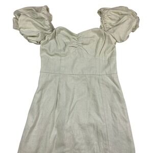 Altar'd State Womens Sage Green Puff Sleeve Smocked Bodice Maxi Dress Size S